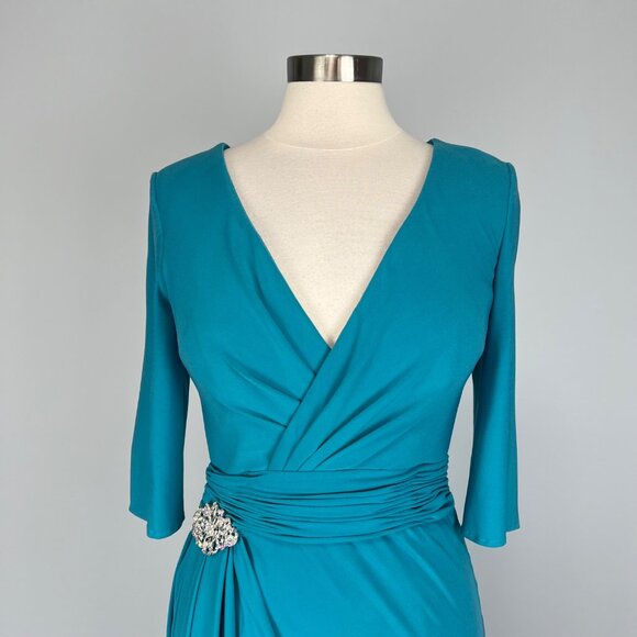 Cameron Blake by Mon Cheri Womens 112652 Formal Gown Maxi Dress Teal size 6 - Picture 4 of 16